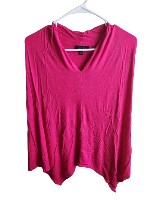 Melissa Paige Tops - Melissa Paige Womens Sz S Hot Pink V Neck Sleeveless Draped Blouse
